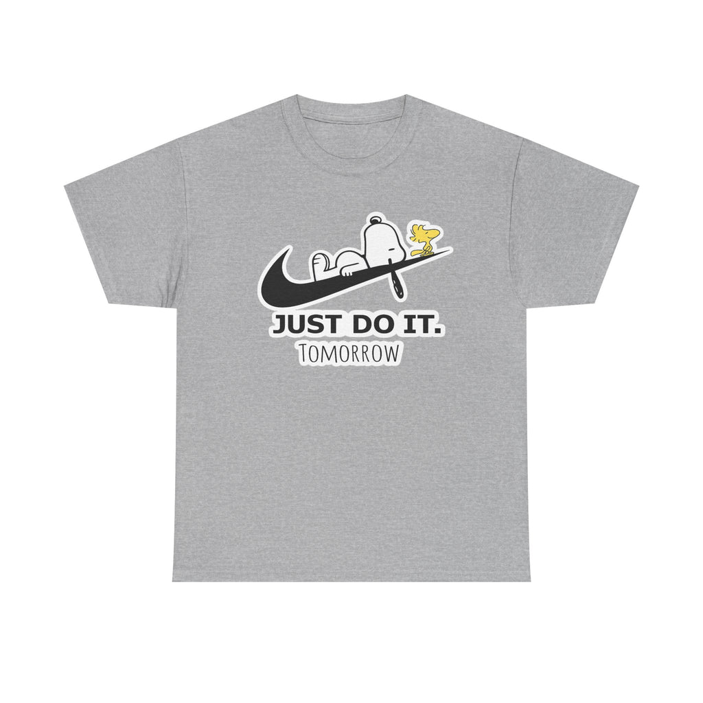 Snoopy "Just Do It Tomorrow" Graphic Cotton T-Shirt