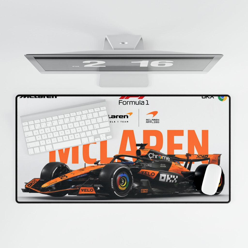 McLaren Racing Formula 1 Desk Mat — Orange F1 Car Gaming Mouse Pad