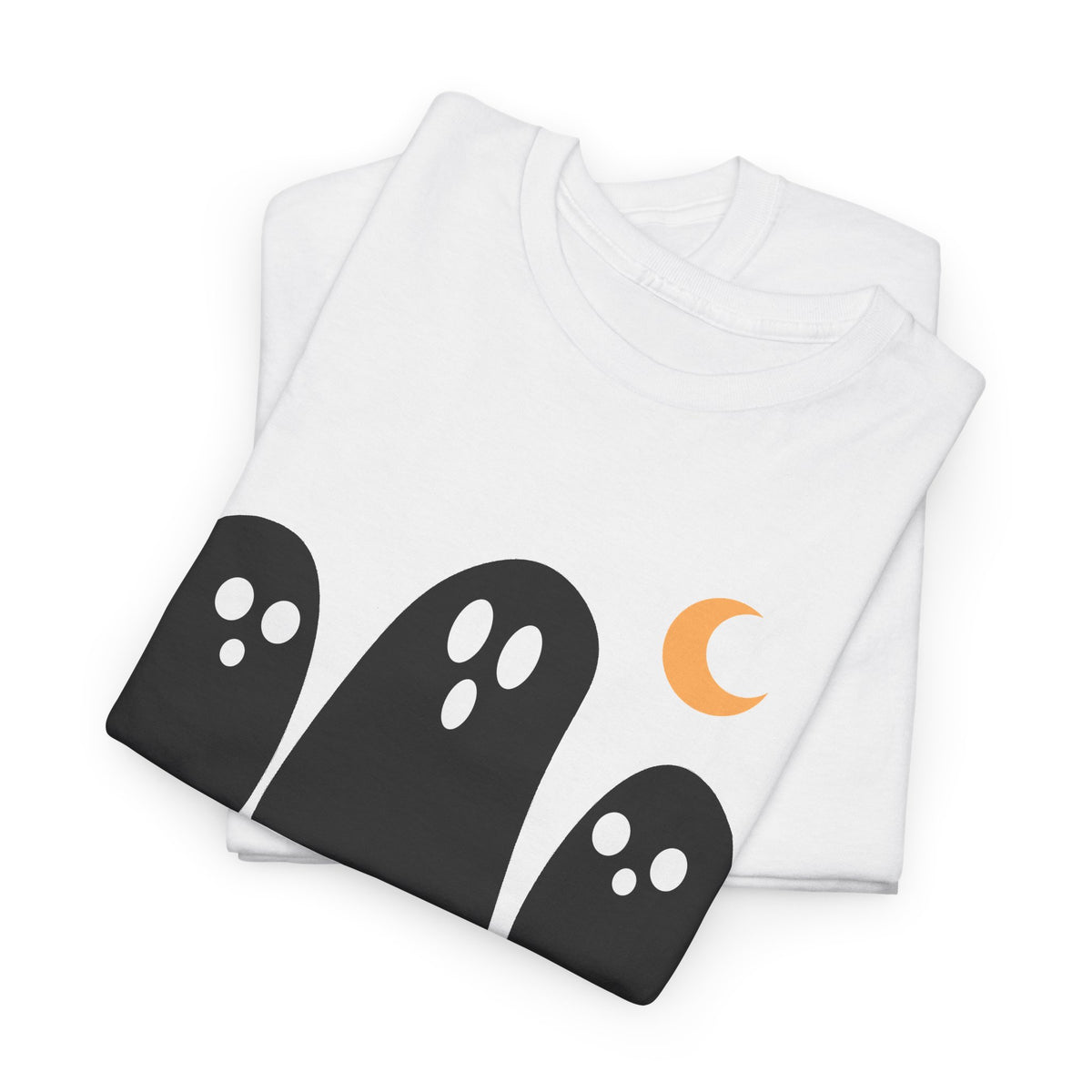 Ghost Trio Moon T-Shirt — Cute Halloween Graphic Tee