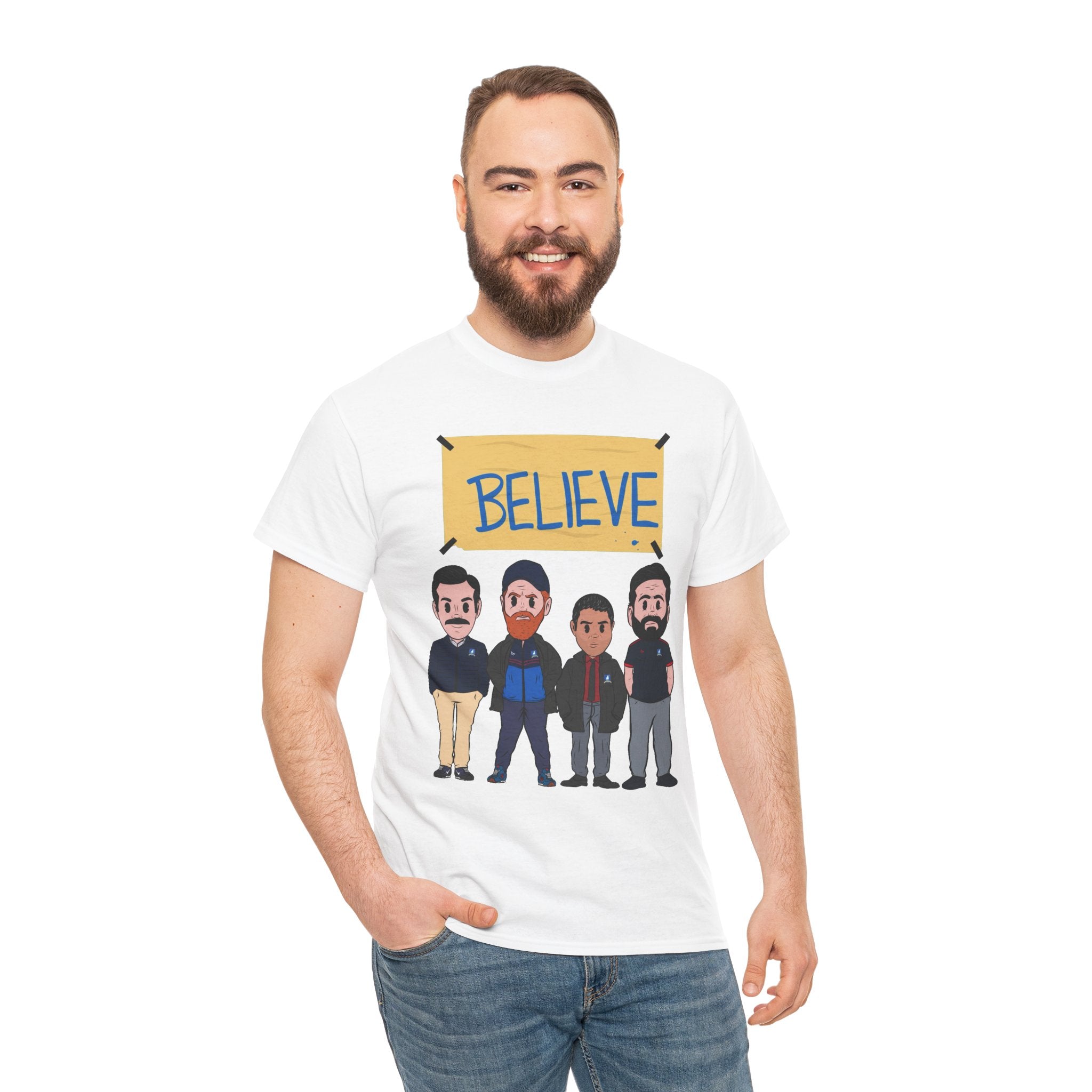Ted Lasso Inspired Believe Cartoon Band Cotton T-Shirt