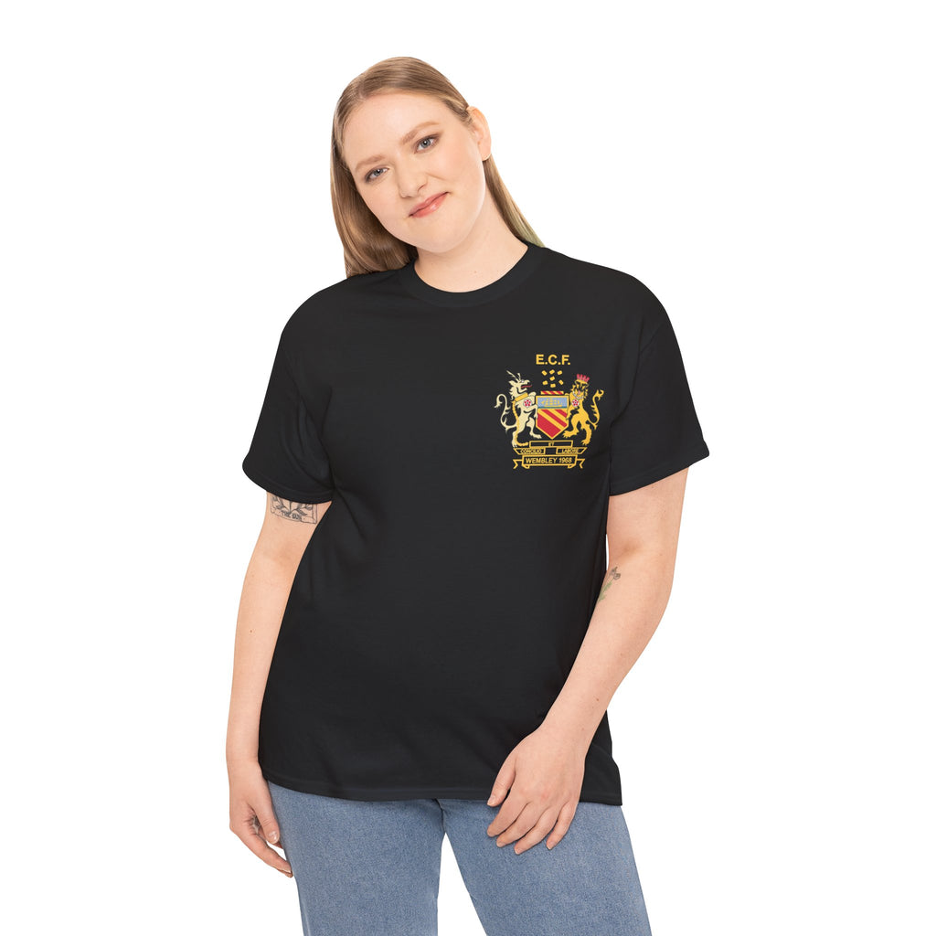 Manchester United Wembley 1968 Heraldic Crest Tee — Vintage Coat of Arms Chest Print