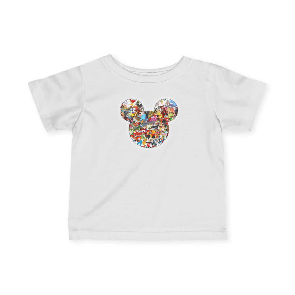 Mickey Ears Infant Tee — Colorful Mouse Head Collage Baby Shirt
