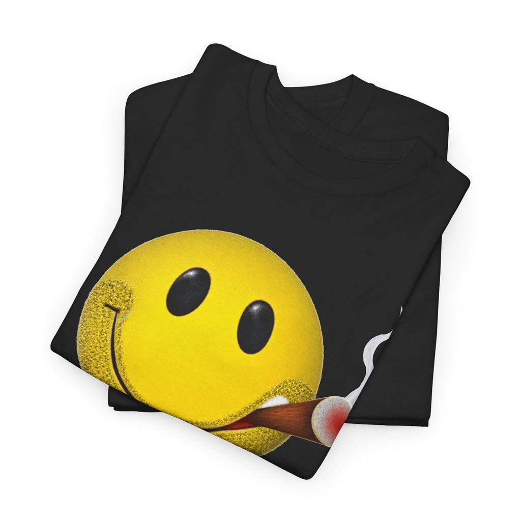 Smoking Happy Face Cigar Unisex Heavy Cotton Tee