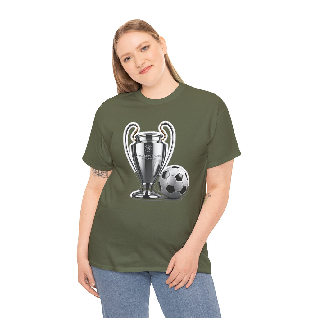European Cup / Champions League Trophy & Ball Graphic Cotton T-Shirt