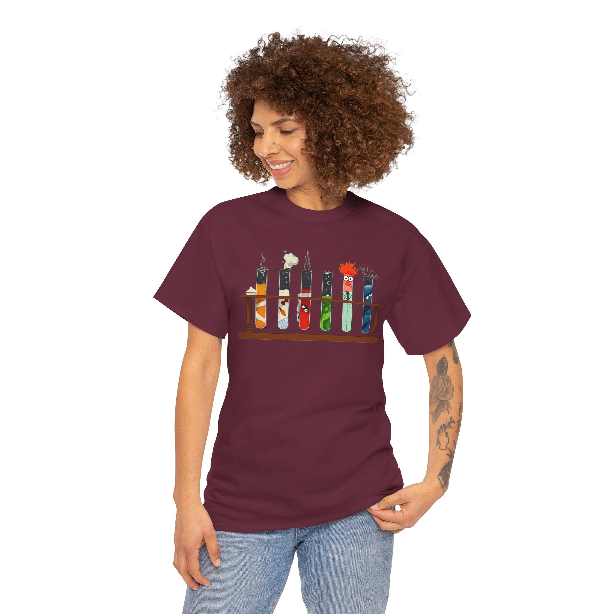 Muppets Beaker Science Test Tube Cats T‑Shirt — Cute Laboratory Cat Illustrations Tee