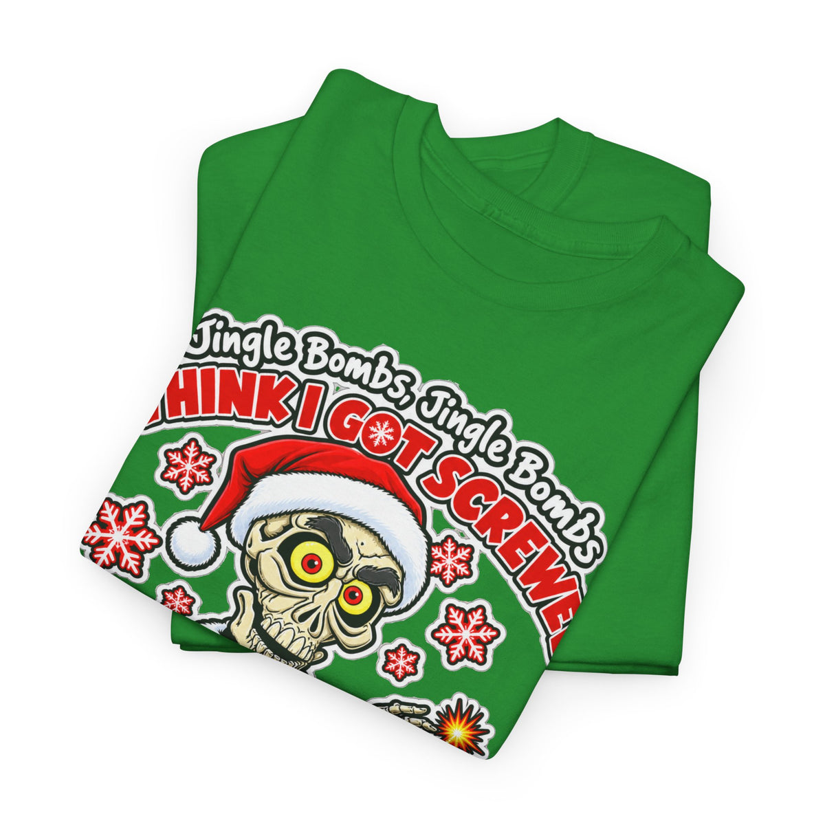 Santa Skull Christmas T-Shirt — "I Think I Got Screwed" Dark Holiday Tee