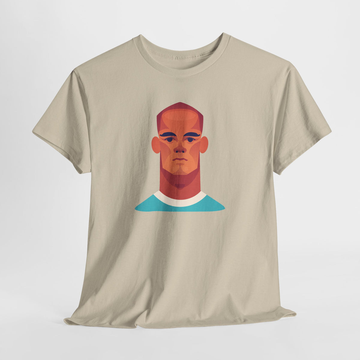 Vinny Kompany Manchester City Legend Minimalist Portrait Tee — Bold Stylized Face Graphic T-Shirt