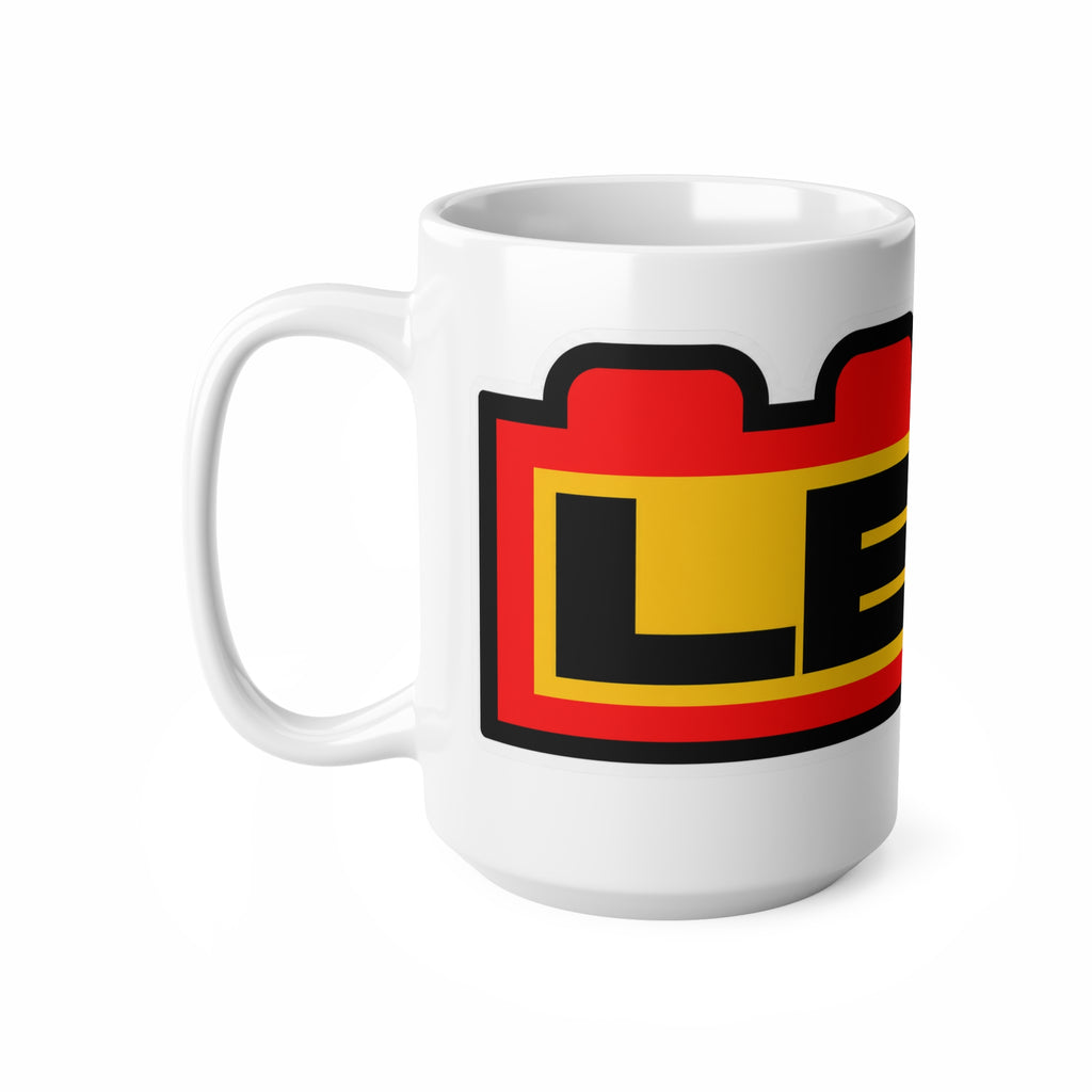 LEGO Logo Ceramic Coffee Mug — 11oz & 15oz Retro Brick Design