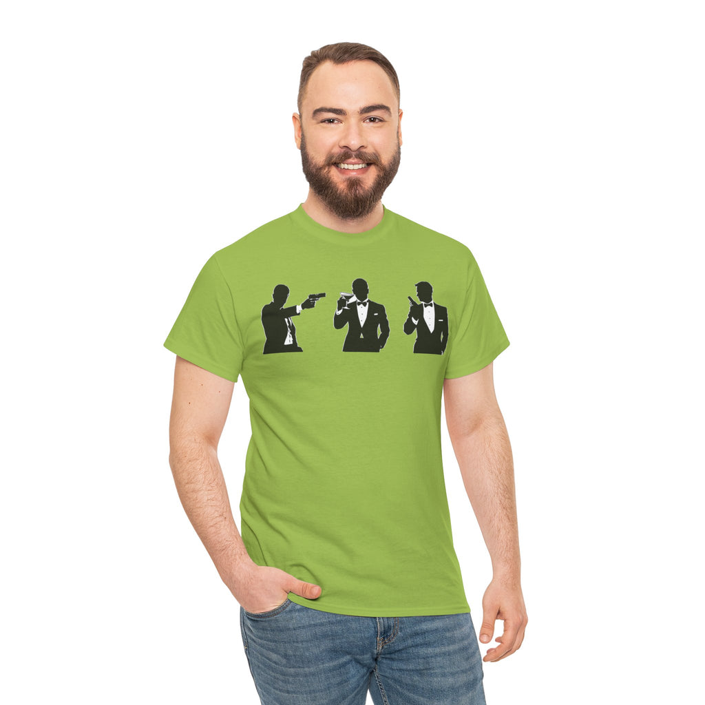 Bond in Suits Silhouette Tee — Classic James Bond Tuxedo Graphic Shirt