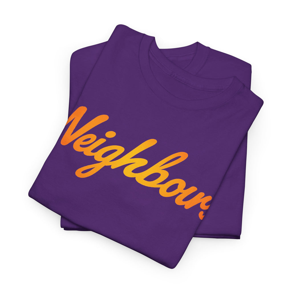 Neighbours Script T‑Shirt — Retro Orange Neighborhood Tee