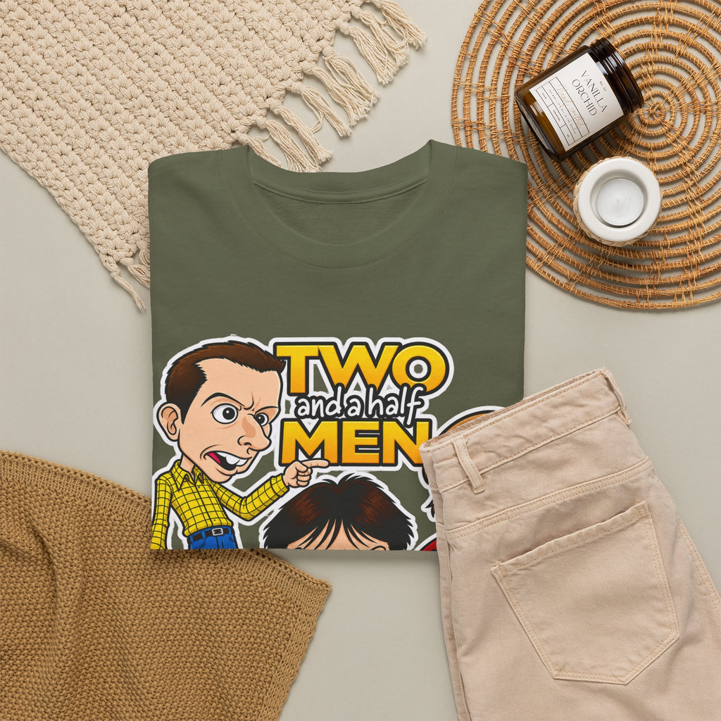 Two and a Half Men Inspired Cartoon Tee — Retro TV Comedy Graphic T-Shirt