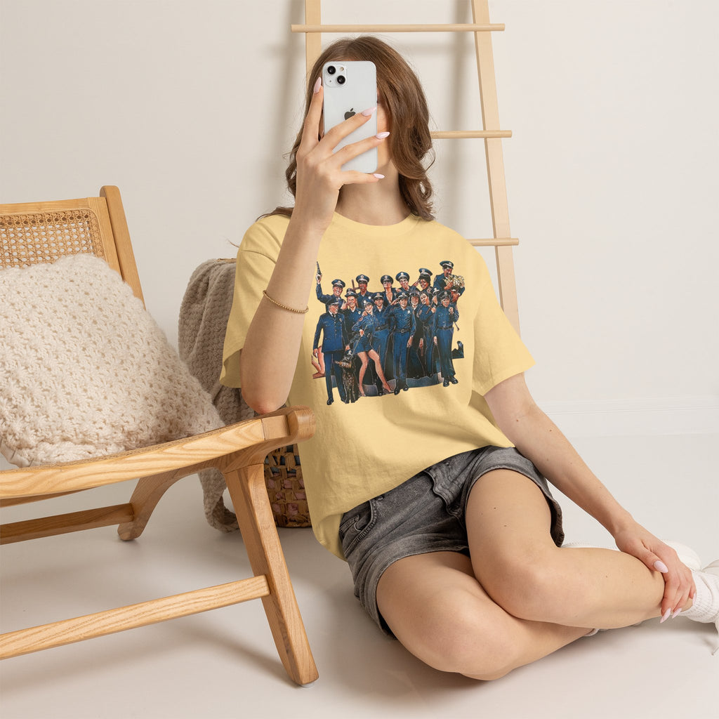 Police Academy Movie Inspired Cotton T‑Shirt — Retro Squad Photo Tee