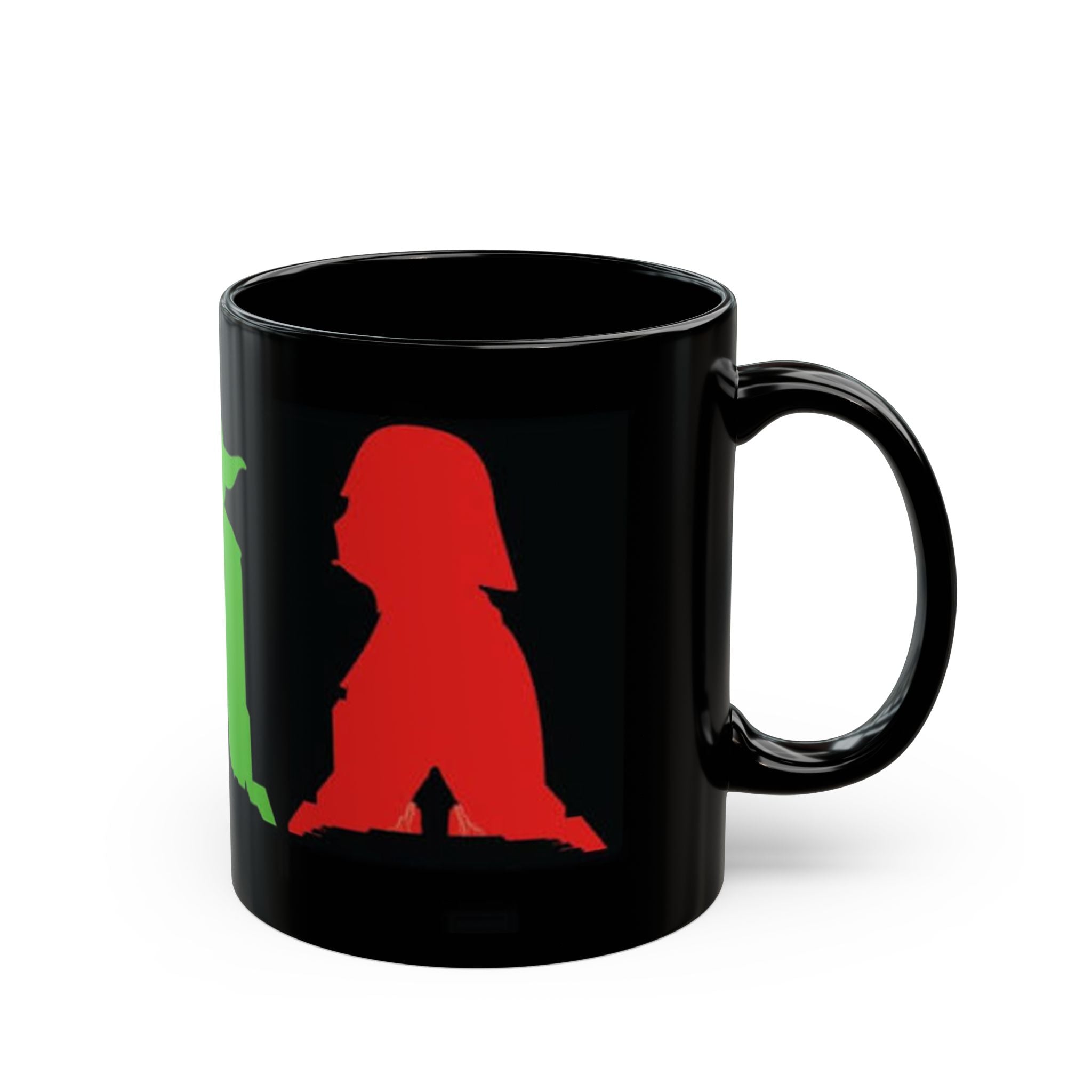 Star Wars Silhouette Mug — Yoda, Vader & Luke Color Portrait Coffee Cup (11oz/15oz)