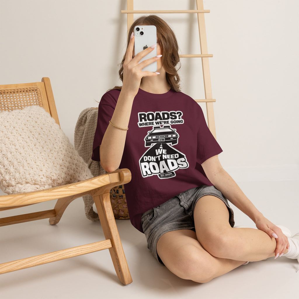 Roads? Where We’re Going We Don’t Need Roads Cotton T-Shirt