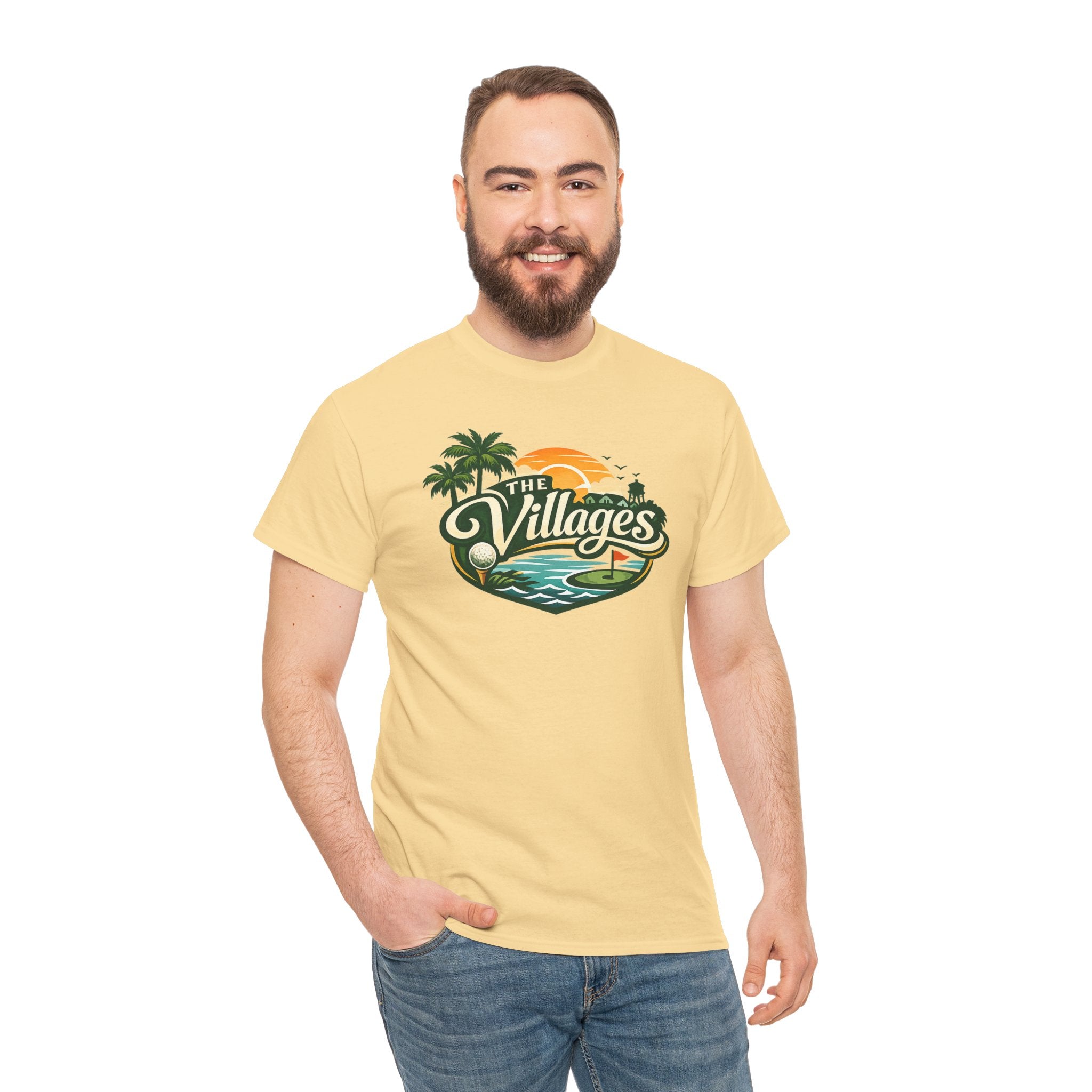 The Villages of Florida Sunset Logo Tee - Florida Palm Beach Retro T-Shirt