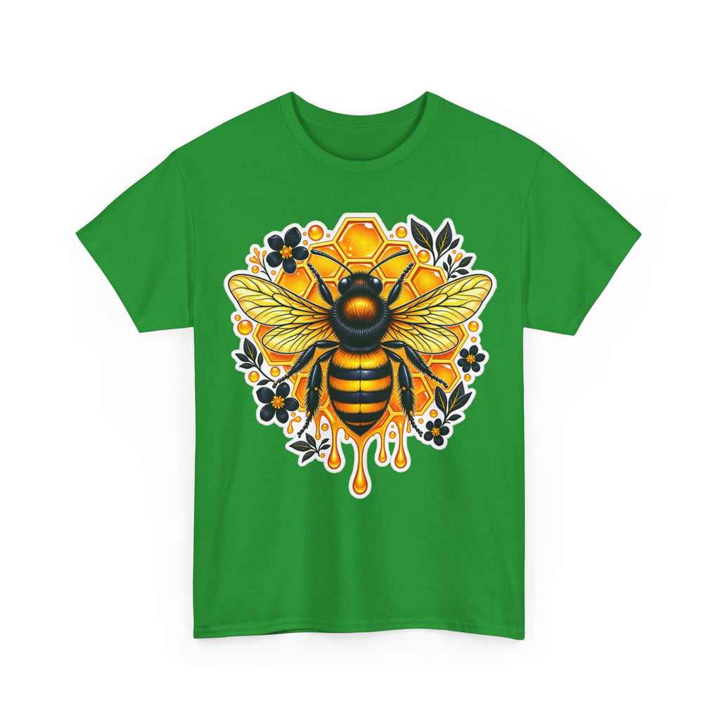 Manchester Bee Honeycomb T‑Shirt — Floral Dripping Honey Graphic Tee