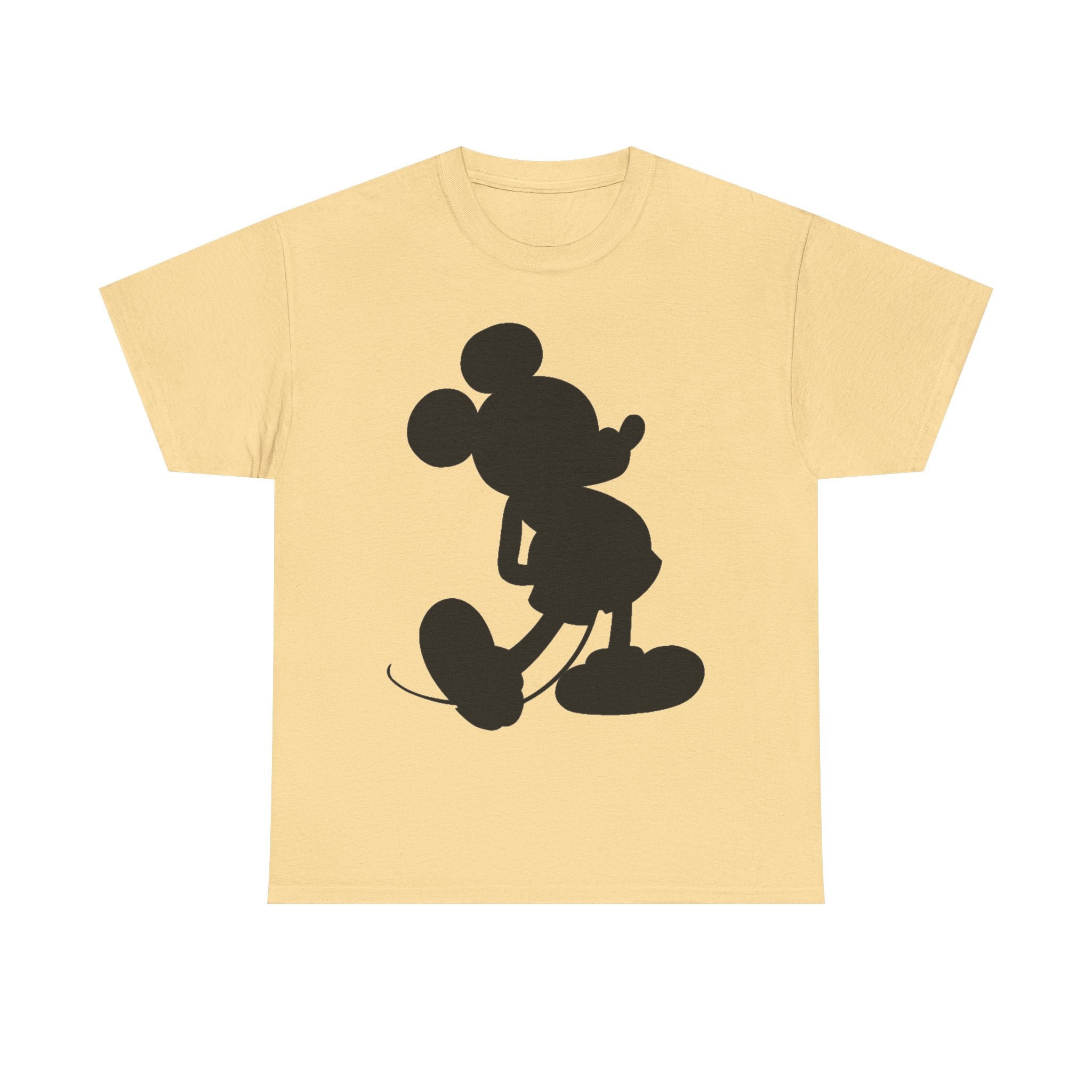 Mickey Mouse Silhouette Graphic Tee — Retro Cartoon Shadow T-Shirt