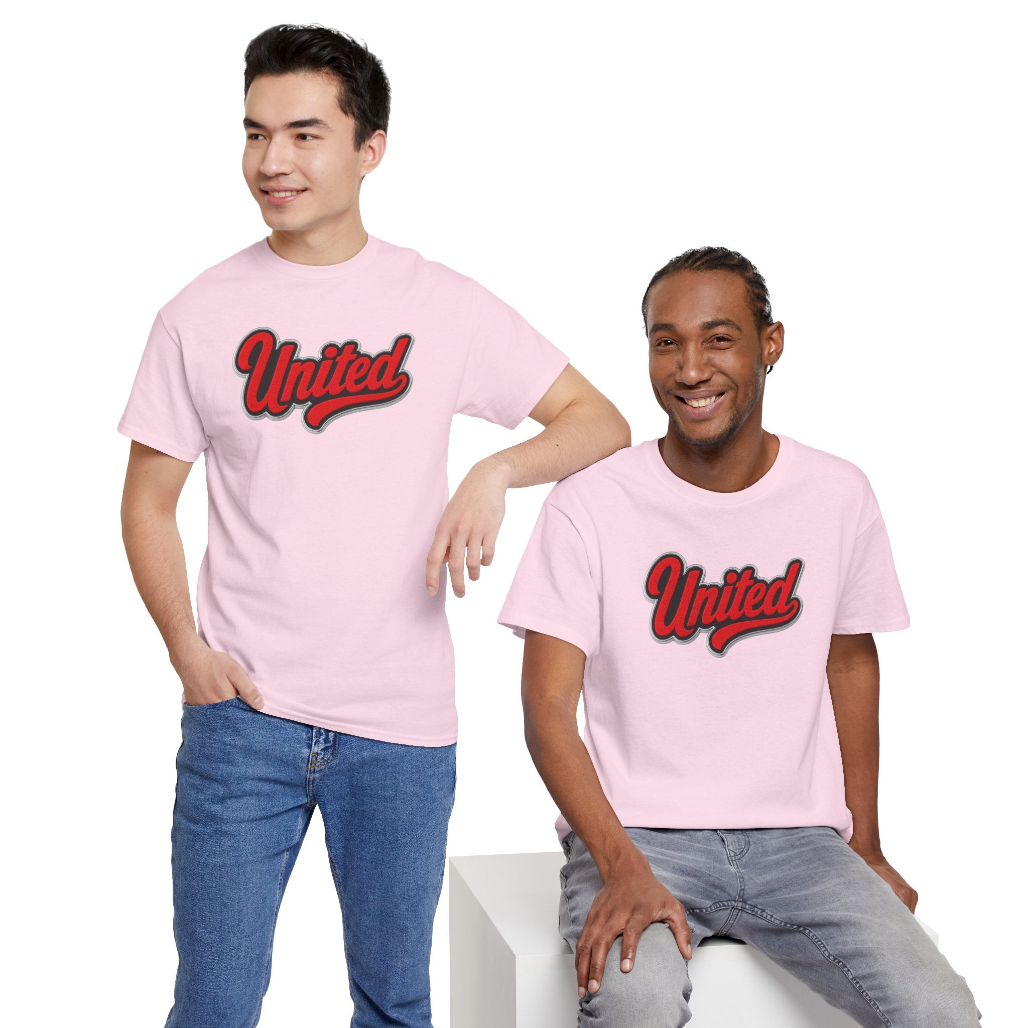 United Retro Script Tee — Vintage Red Logo T‑Shirt