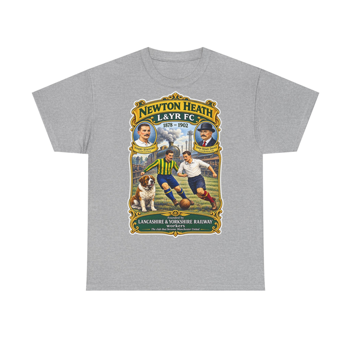 Newton Heath L&YR FC Vintage Football Tee — Lancashire & Yorkshire Railway Soccer Shirt