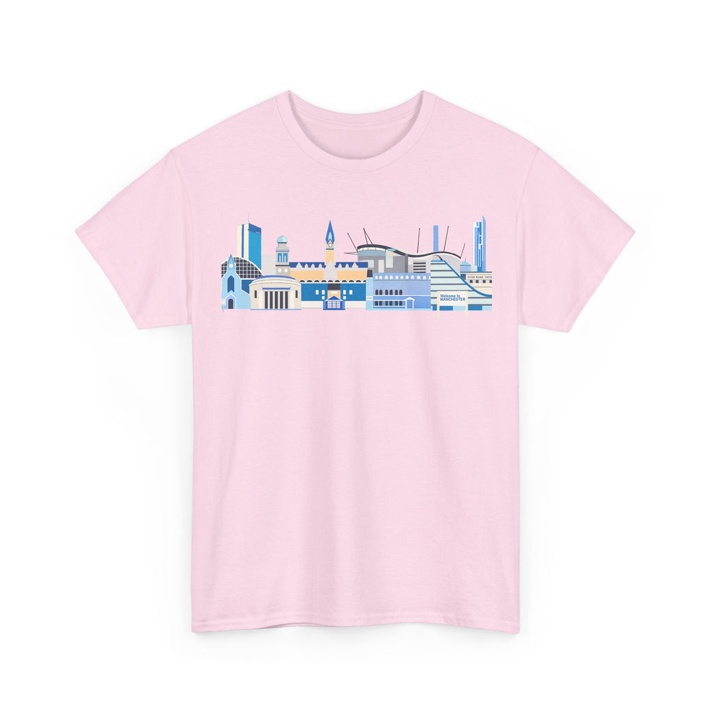 Manchester City Skyline Tee — Minimal Blue Urban Landscape T‑Shirt