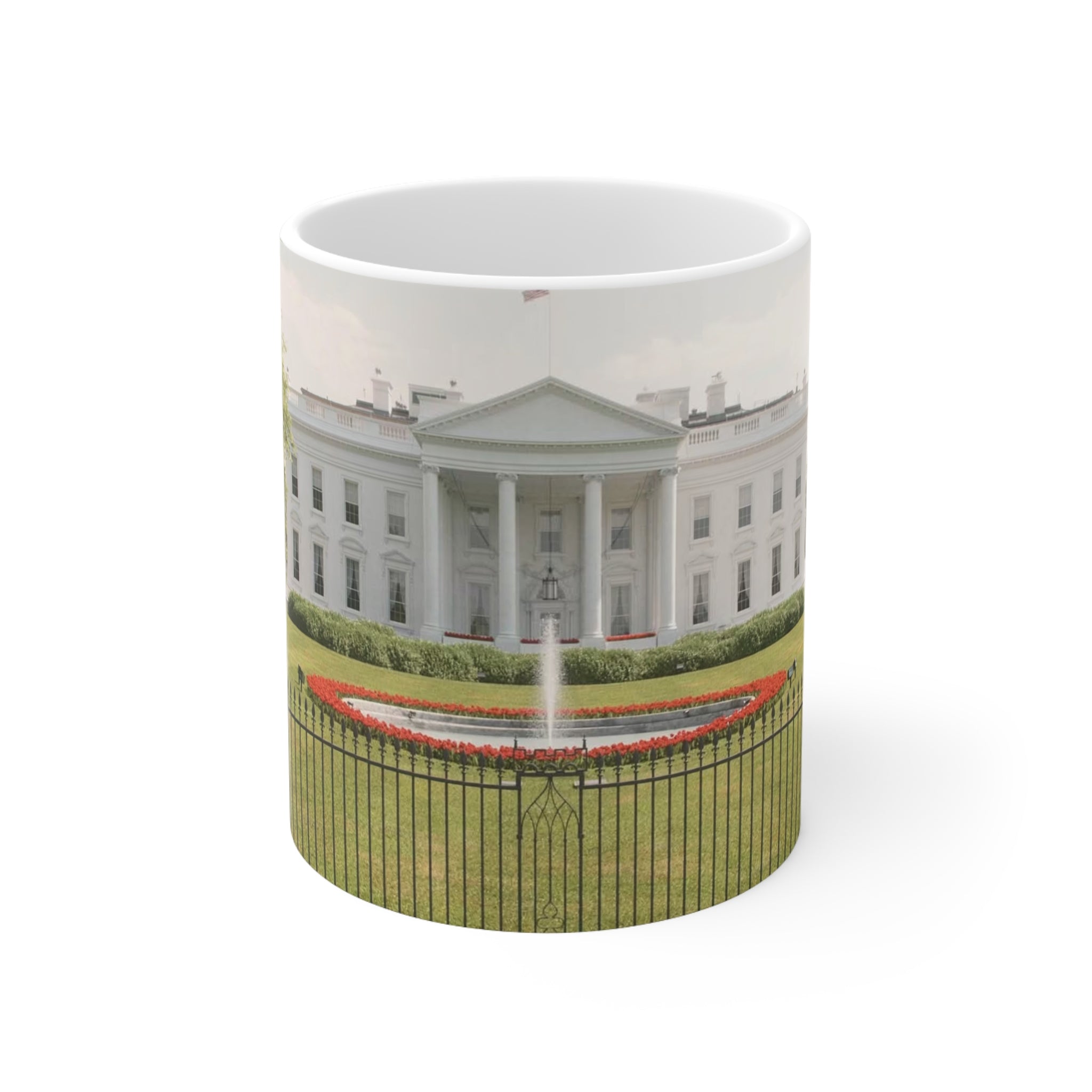 White House Landmark Photo Ceramic Mug — White House Front View, 11oz & 15oz