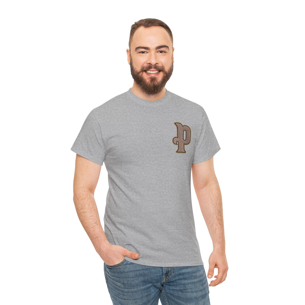 Retro 'p' Pep Inspired Manchester City Cotton Tee — Vintage Brown Monogram T-Shirt