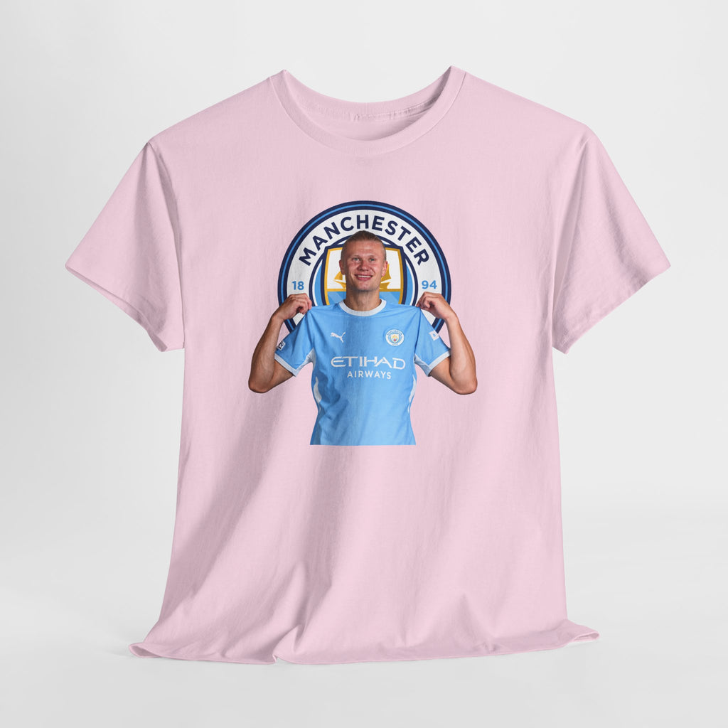 Manchester City Erling Haaland Inspired Cotton T-Shirt Tee — Player Celebratory Graphic T-Shirt