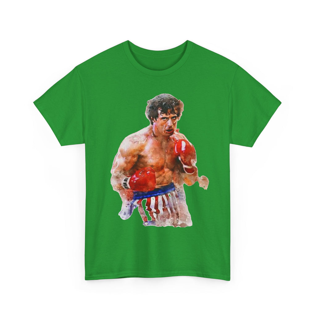 Boxer Rocky Painting T‑Shirt — Vintage American Flag Boxing Tee