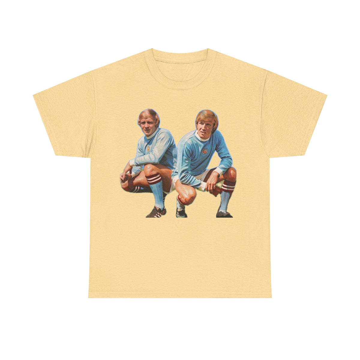 Franny Lee and Colin Bell Manchester City Retro Soccer Players T‑Shirt — Vintage Football Graphic Tee
