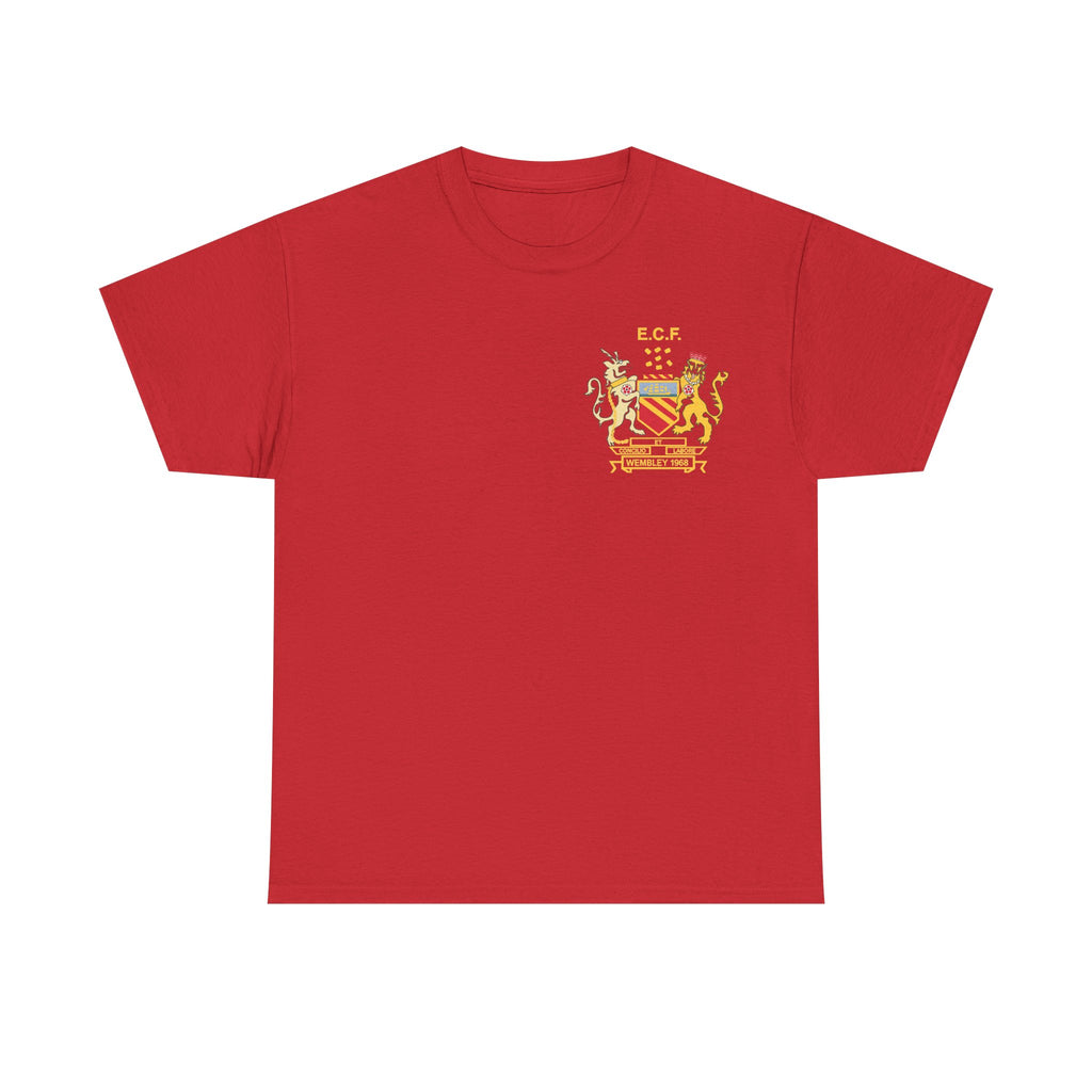 Manchester United Wembley 1968 Heraldic Crest Tee — Vintage Coat of Arms Chest Print