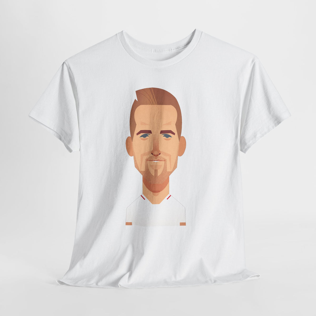 Harry Kane England Caricature Portrait Tee — Minimal Male Face Graphic Cotton T-Shirt