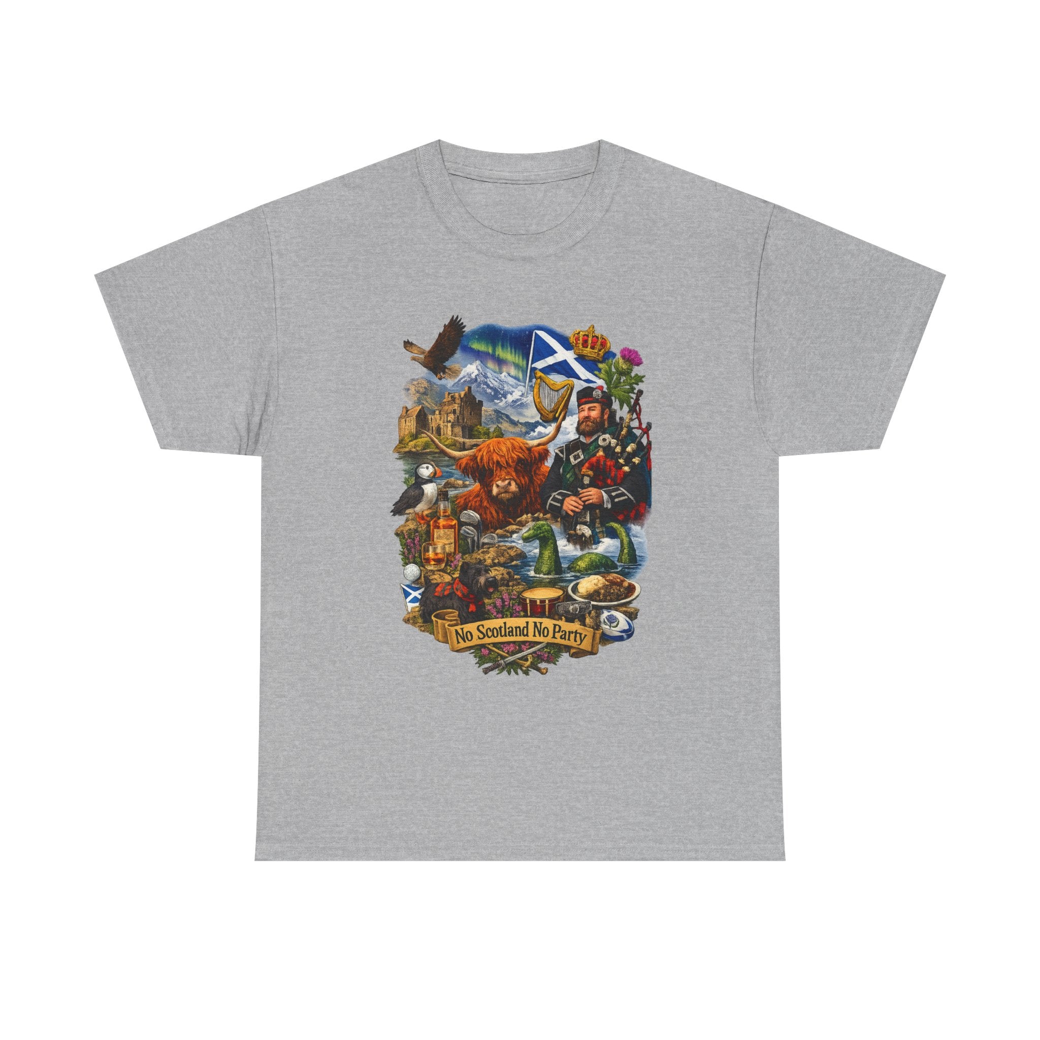 Scotland Collage T-Shirt — "No Scotland No Party" Scottish Heritage Tee