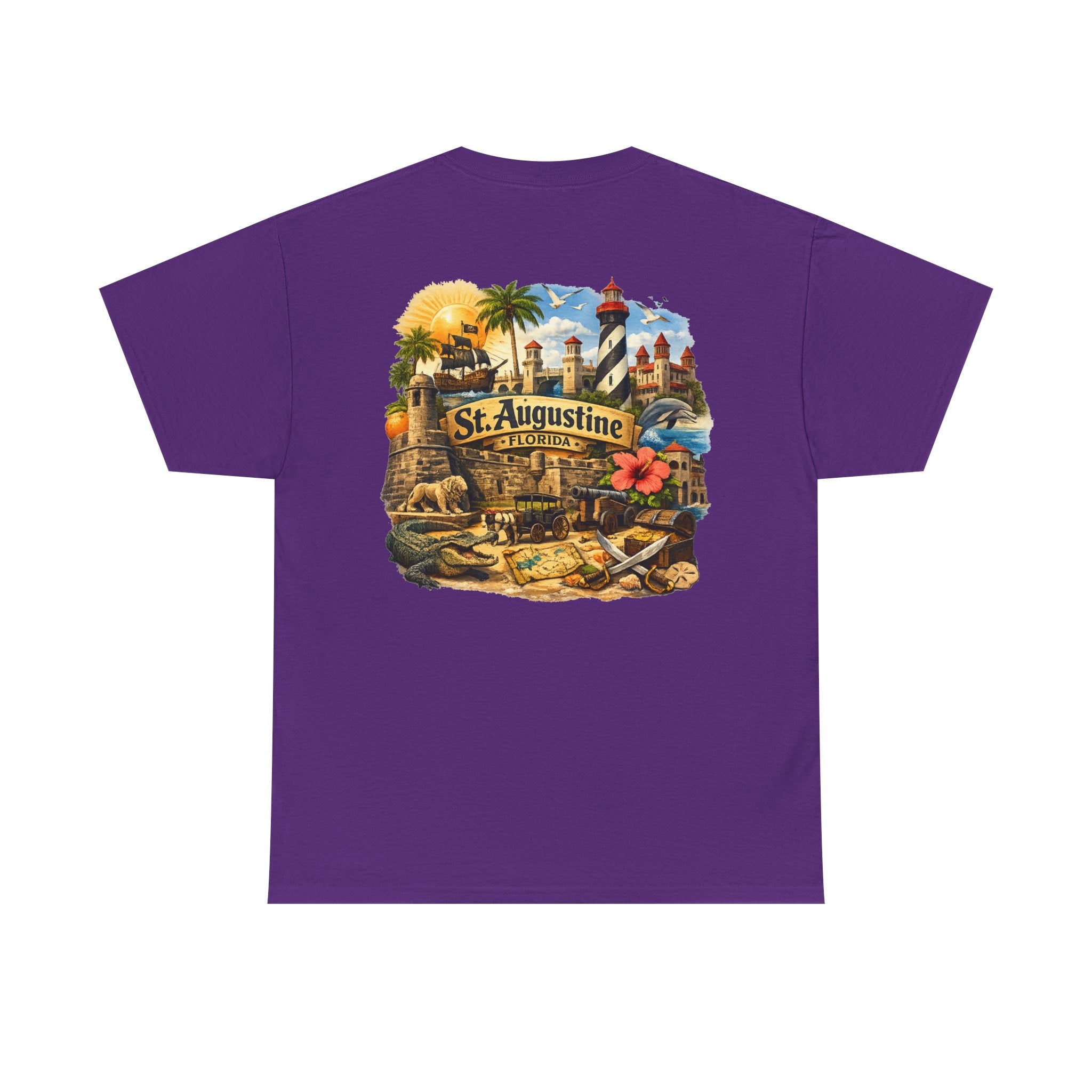 St. Augustine Florida Vintage Travel Tee — Retro Beach & Lighthouse Souvenir T-Shirt