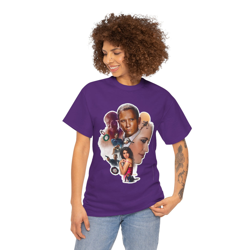 Jame Bond Movie Collage T‑Shirt — Vintage Film Noir Portrait Tee