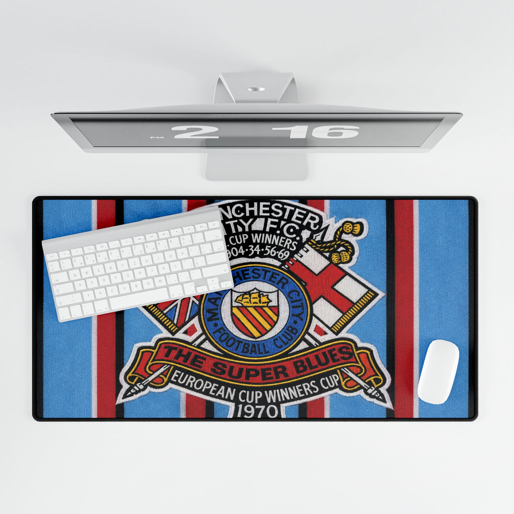 Manchester City Vintage Crest Desk Mat – Large Gaming/Office Mouse Pad