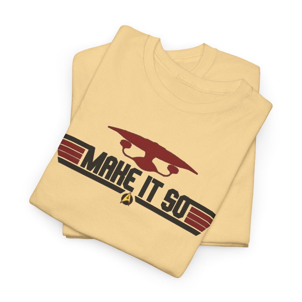 "Make It So" Sci‑Fi Graphic Tee — Retro Starship Emblem T-Shirt