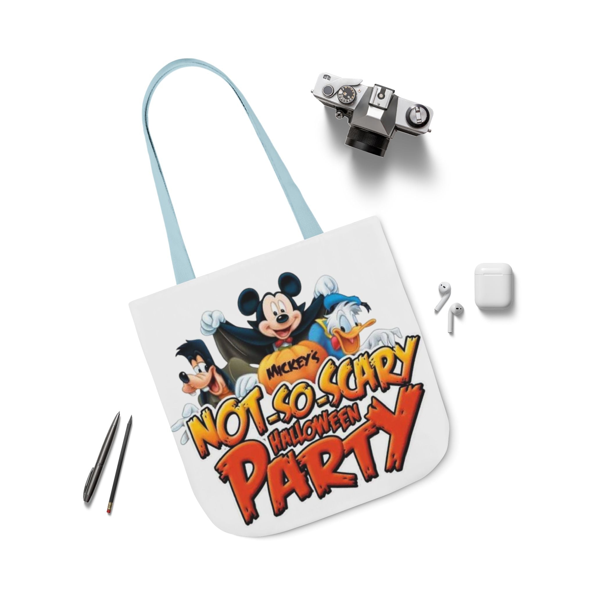 Halloween Party Canvas Tote Bag — "Not-So-Scary Halloween Party" Graphic