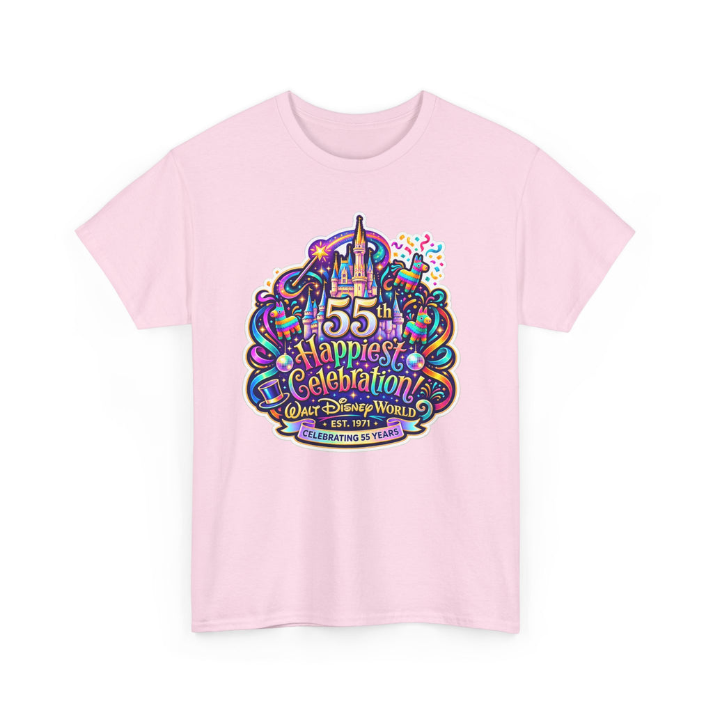 T-Shirt — "55th Happiest Celebration" Colorful Anniversary Castle Graphic Tee