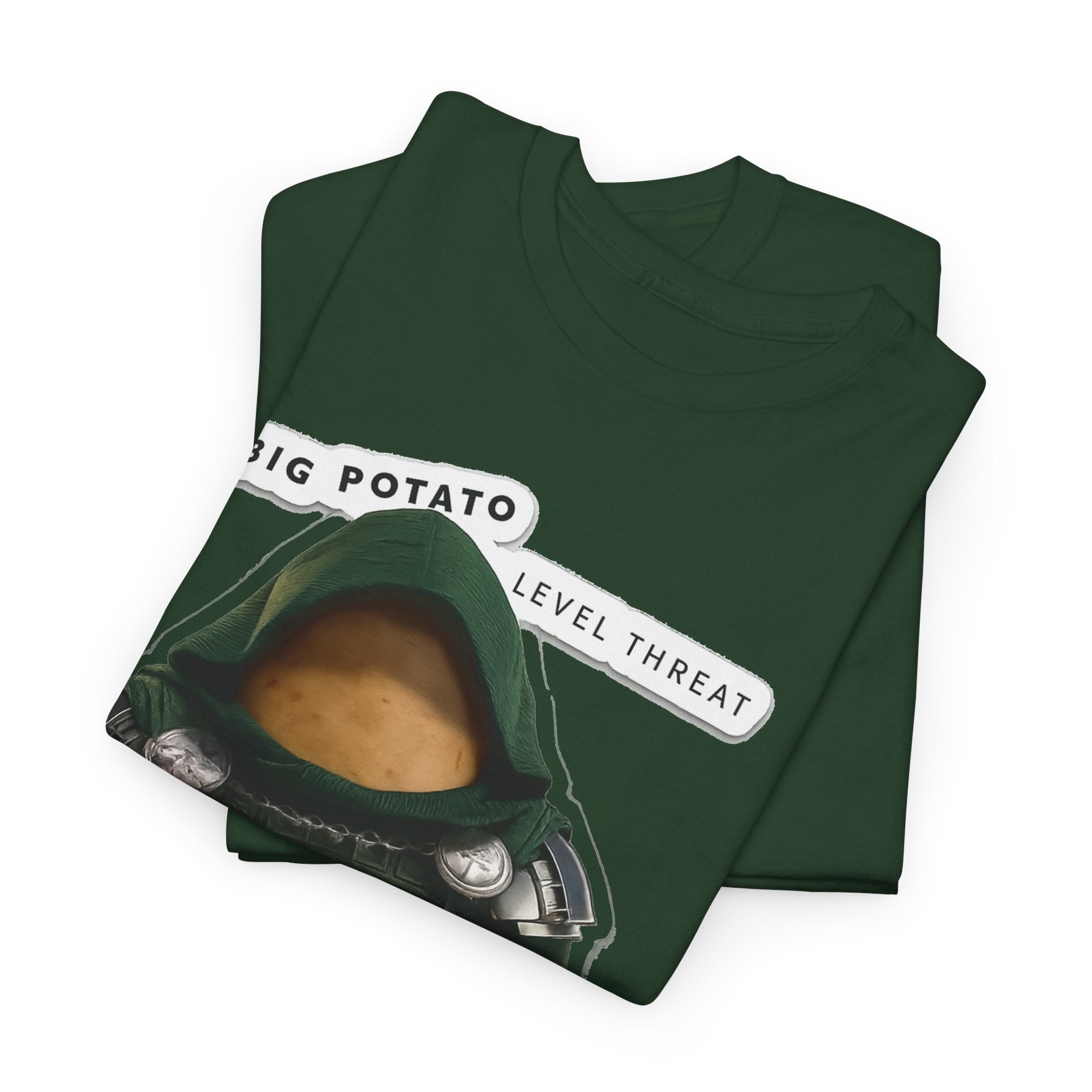 Big Potato "Level Threat" Doom Tee — Funny Potato Soldier Graphic T-Shirt