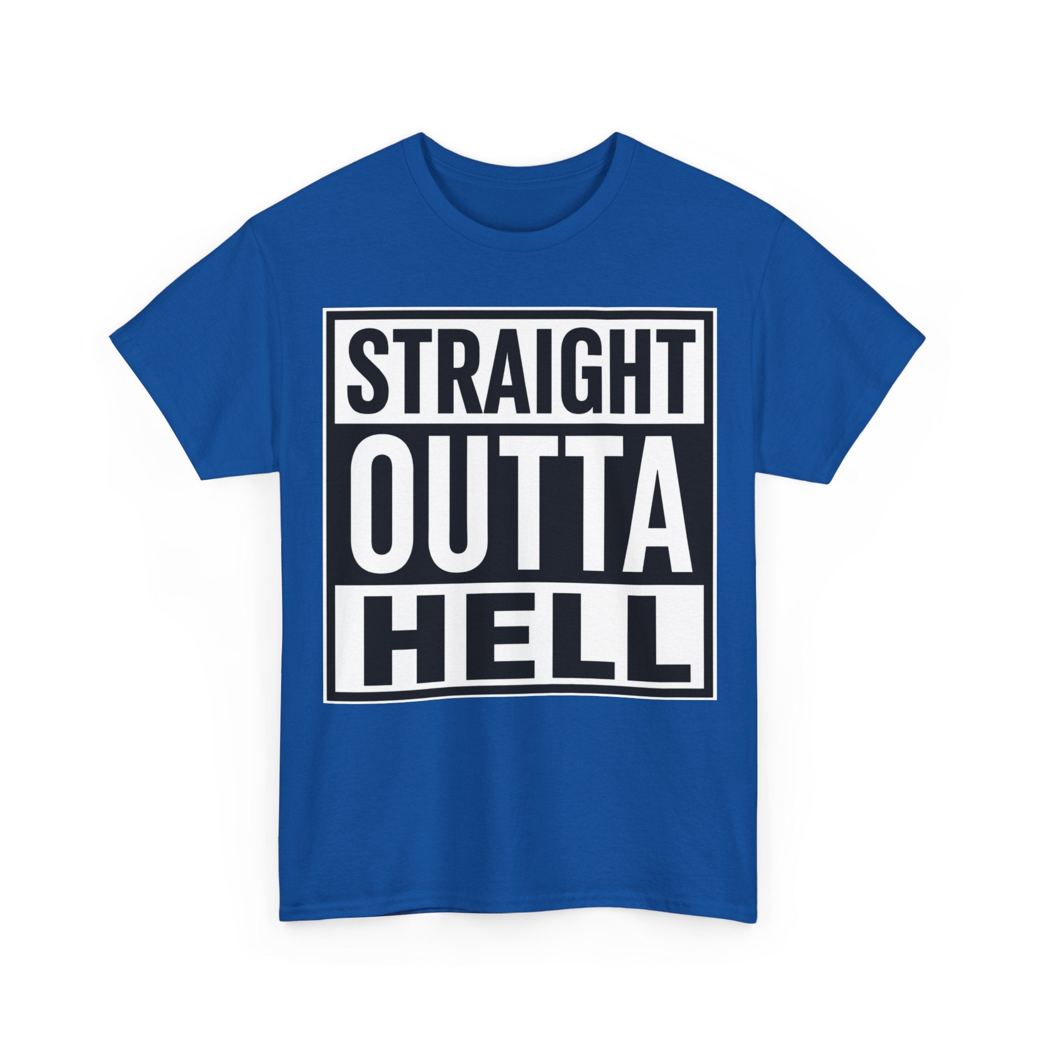 Straight Outta Hell T-Shirt — Bold Gothic Graphic Tee