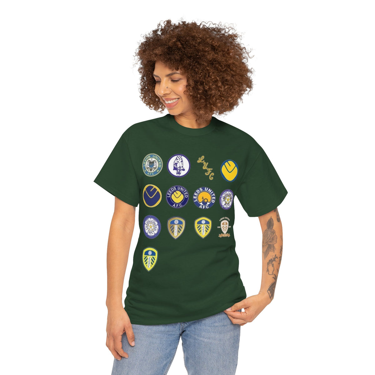 Leeds United Retro Crest Cotton T-Shirt — Vintage Football Club Emblem Tee