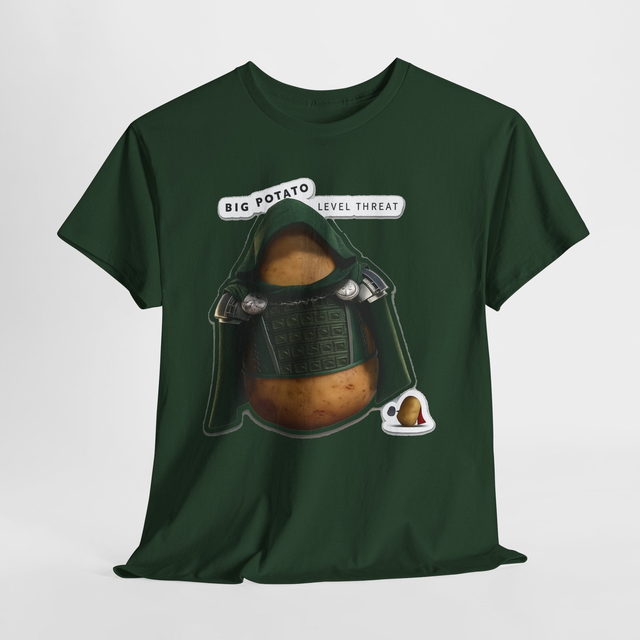 Big Potato "Level Threat" Doom Tee — Funny Potato Soldier Graphic T-Shirt
