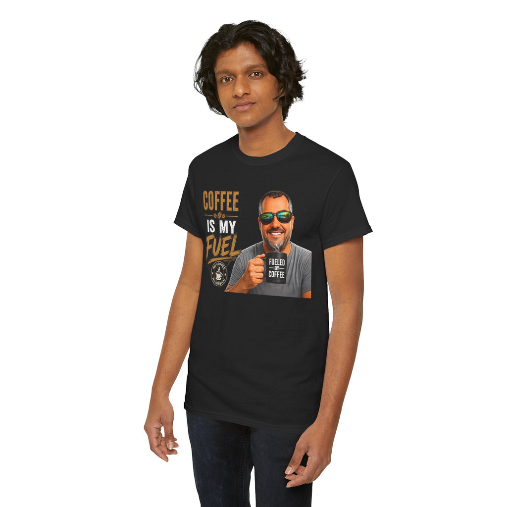 Coffee Is My Fuel T-Shirt — Funny Coffee Lover Tee with Mug Graphic