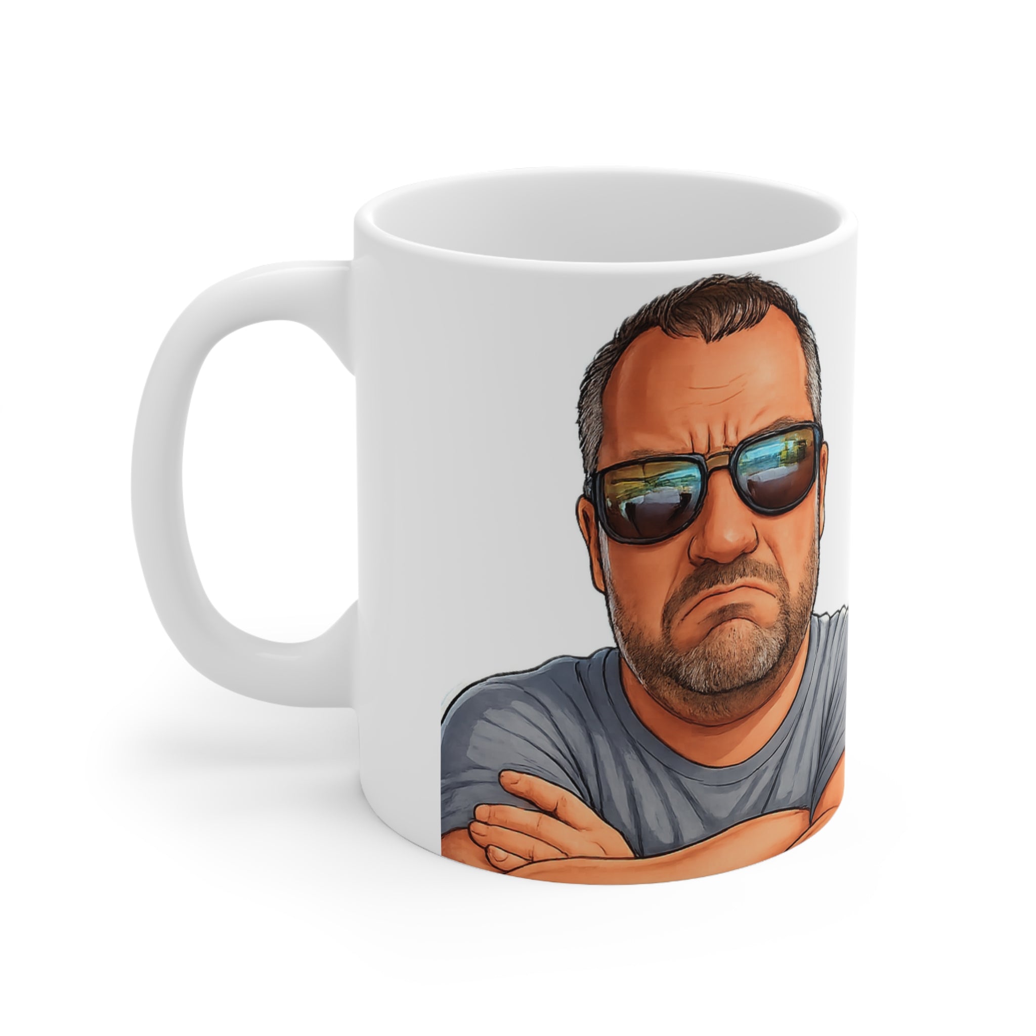 Grumpy Man Ceramic Coffee Cups, 11oz, 15oz
