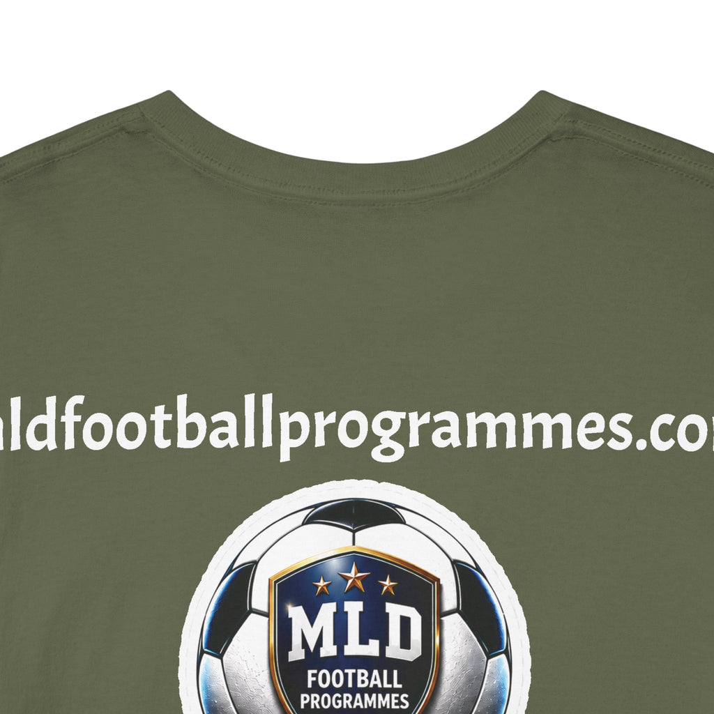 MLD Football Programmes Tee — Vintage Sports Logo Cotton T‑Shirt