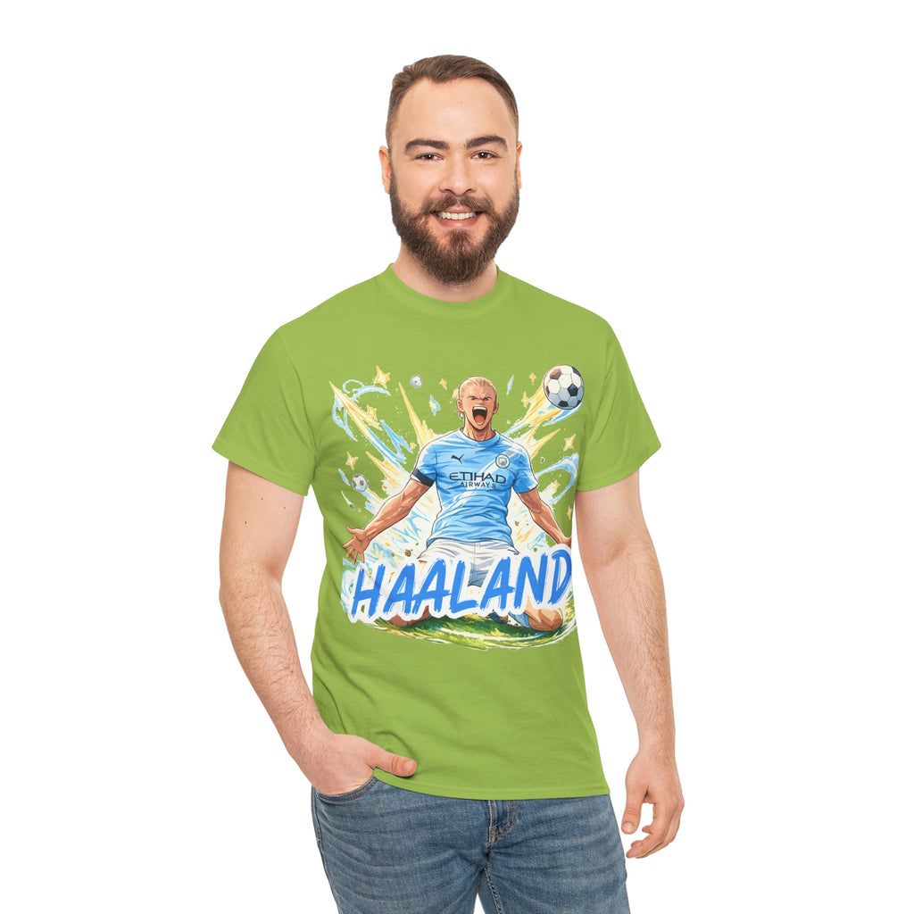 Erling Haaland Anime Fan Tee — Celebratory Football Player Graphic T-Shirt