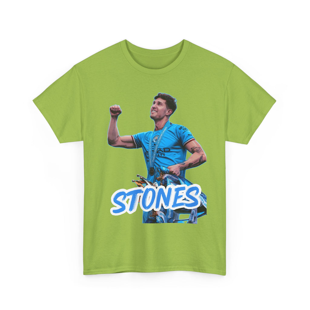 John Stones Manchester City Soccer Fan Tee — Blue Player Graphic T-Shirt