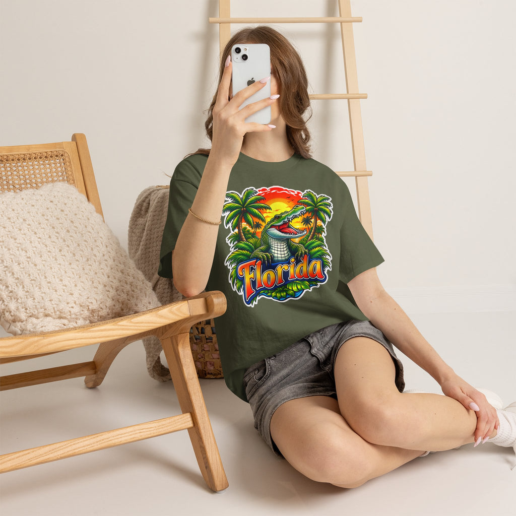 Florida Gator Sunset T-Shirt — Tropical Palm Beach Vacation Tee