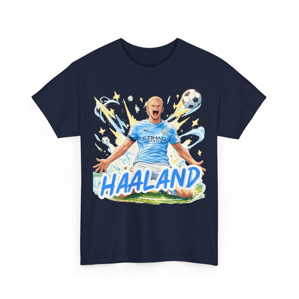 Erling Haaland Anime Fan Tee — Celebratory Football Player Graphic T-Shirt