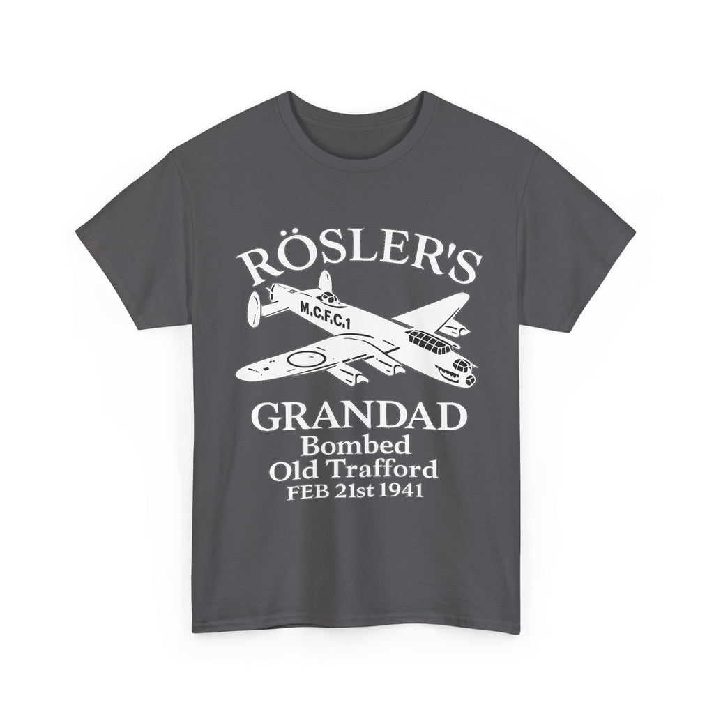 Rösler's Grandad Bombed Old Trafford Tee — WWII Tribute Military Plane Shirt (Feb 21, 1941)